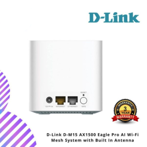 D-Link D-M15 AX1500 Eagle Pro AI Wi-Fi Mesh System with Built In Antenna