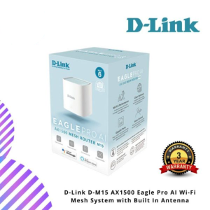 D-Link D-M15 AX1500 Eagle Pro AI Wi-Fi Mesh System with Built In Antenna