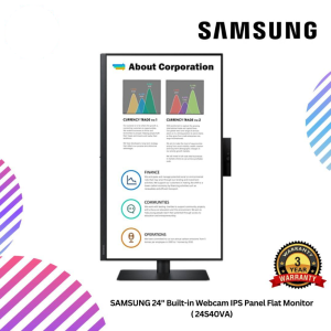online (80) SAMSUNG 24" Built-in Webcam IPS Panel Flat Monitor ( 24S40VA)