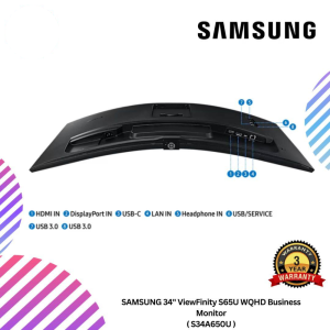 SAMSUNG 34" ViewFinity S65U WQHD Business Monitor ( S34A650U )