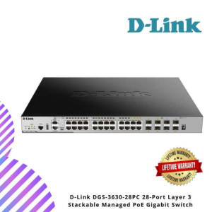 D-Link DGS-3630-28PC 28-Port Layer 3 Stackable Managed PoE Gigabit Switch