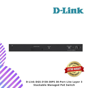 D-Link DGS-3130-30PS 30-Port Lite Layer 3 Stackable Managed PoE Switch