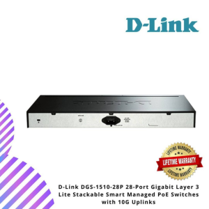 D-Link DGS-1510-28P 28-Port Gigabit Layer 3 Lite Stackable Smart Managed PoE Switches with 10G Uplinks