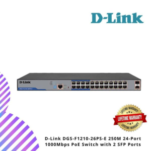 D-Link DGS-F1210-26PS-E 250M 24-Port 1000Mbps PoE Switch with 2 SFP Ports