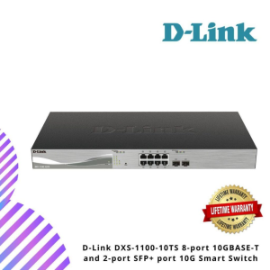 D-Link DXS-1100-10TS 8-port 10GBASE-T and 2-port SFP+ port 10G Smart Switch
