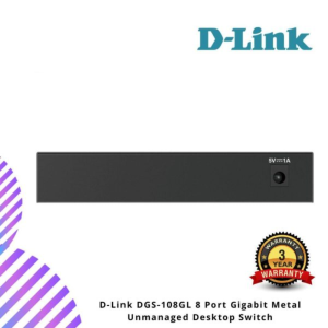 D-Link DGS-108GL 8 Port Gigabit Metal Unmanaged Desktop Switch