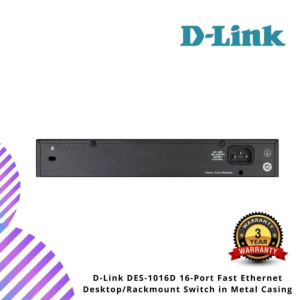 D-Link DES-1016D 16-Port Fast Ethernet Desktop/Rackmount Switch in Metal Casing