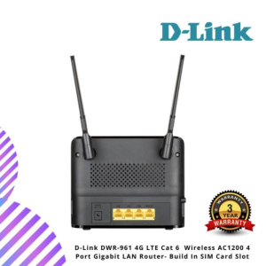 D-Link DWR-961 4G LTE Cat 6  Wireless AC1200 4 Port Gigabit LAN Router- Build In SIM Card Slot