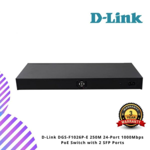 D-Link DGS-F1026P-E 250M 24-Port 1000Mbps PoE Switch with 2 SFP Ports