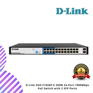 D-Link DGS-F1026P-E 250M 24-Port 1000Mbps PoE Switch with 2 SFP Ports