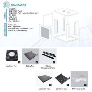 ST Rack WM0465 4U 19" Wall Mount Rack - 220mm (H) x 600mm (W) x 500mm (D) 5 x Power outlet