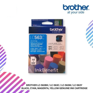 Brother LC-563BK / LC-563C / LC-563M / LC-563Y  Black, Cyan, Magenta, Yellow Genuine Ink Cartridge