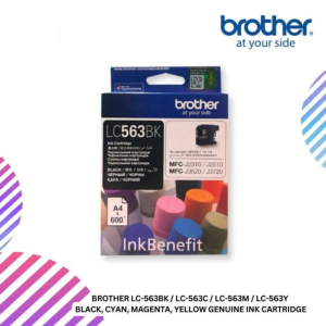 Brother LC-563BK / LC-563C / LC-563M / LC-563Y  Black, Cyan, Magenta, Yellow Genuine Ink Cartridge