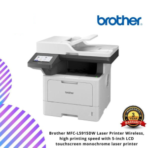 Brother MFC-L5915DW Laser Printer Wireless, high printing speed with 5-inch LCD touchscreen monochrome laser printer