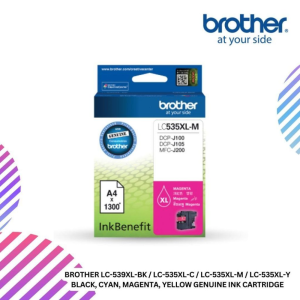 Brother LC-539XL-BK / LC-535XL-C / LC-535XL-M / LC-535XL-Y Black, Cyan, Magenta, Yellow Genuine Ink Cartridge