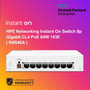 HPE Networking Instant On Switch 8p Gigabit CL4 PoE 64W 1430 ( R8R46A )