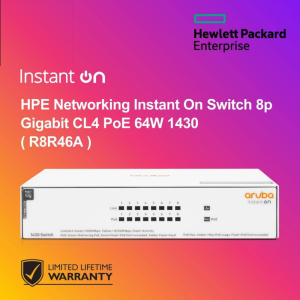 HPE Networking Instant On Switch 8p Gigabit CL4 PoE 64W 1430 ( R8R46A )