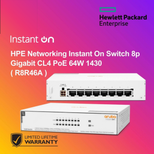 HPE Networking Instant On Switch 8p Gigabit CL4 PoE 64W 1430 ( R8R46A )