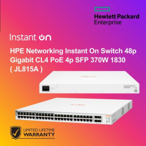 HPE Networking Instant On Switch 48p Gigabit CL4 PoE 4p SFP 370W 1830 ( JL815A )