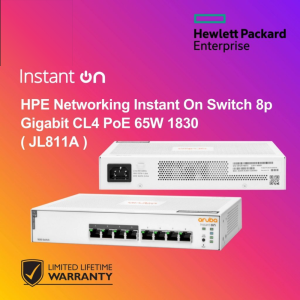 HPE Networking Instant On Switch 8p Gigabit CL4 PoE 65W 1830 ( JL811A )