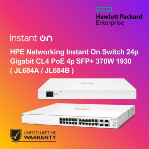 HPE Networking Instant On Switch 24p Gigabit CL4 PoE 4p SFP+ 370W 1930 ( JL684A / JL684B )