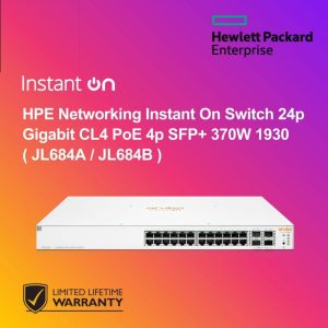 HPE Networking Instant On Switch 24p Gigabit CL4 PoE 4p SFP+ 370W 1930 ( JL684A / JL684B )