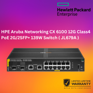 HPE Aruba Networking CX 6100 12G Class4 PoE 2G/2SFP+ 139W Switch ( JL679A )