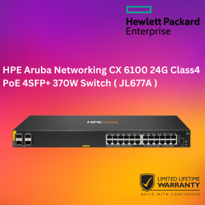 HPE Aruba Networking CX 6100 24G Class4 PoE 4SFP+ 370W Switch ( JL677A )