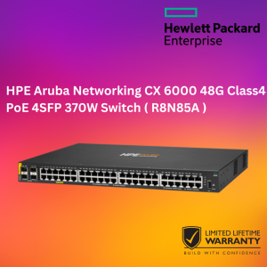 HPE Aruba Networking CX 6000 48G Class4 PoE 4SFP 370W Switch ( R8N85A )