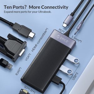 MDK-10P-1200-EN-3 (1) ORICO MDK-10P 10 In 1 Multifunctional Docking Station