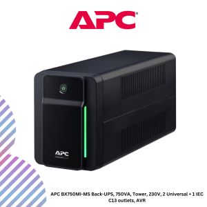 APC UPS BX750MI-MS 750VA, 230V BACK UPS AVR UNIVERSAL SOCKET WITH BATTERY BACKUP