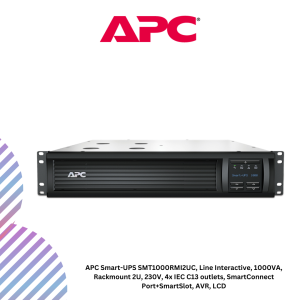 APC Smart-UPS SMT1000RMI2UC, Line Interactive, 1000VA, Rackmount 2U, 230V, 4x IEC C13 outlets, SmartConnect Port+SmartSlot, AVR, LCD