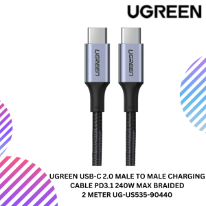 UGREEN USB-C 2.0 MALE TO MALE CHARGING CABLE PD3.1 240W MAX BRAIDED