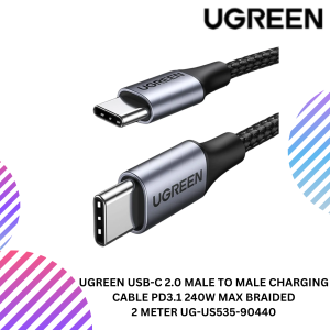 UGREEN USB-C 2.0 MALE TO MALE CHARGING CABLE PD3.1 240W MAX BRAIDED