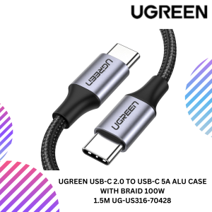 UGREEN USB-C 2.0 TO USB-C 5A ALU CASE WITH BRAID 100W
