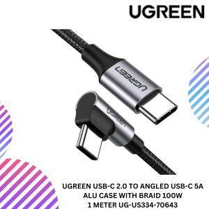 UGREEN USB-C 2.0 TO ANGLED USB-C 5A ALU CASE WITH BRAID 100W