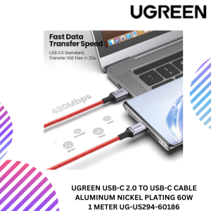 UGREEN USB-C 2.0 TO USB-C CABLE ALUMINUM NICKEL PLATING 60W