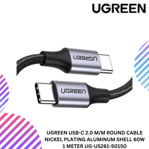 UGREEN USB-C 2.0 M/M ROUND CABLE NICKEL PLATING ALUMINUM SHELL 60W
