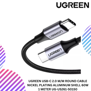 UGREEN USB-C 2.0 M/M ROUND CABLE NICKEL PLATING ALUMINUM SHELL 60W