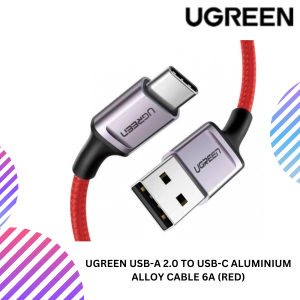 UGREEN USB-A 2.0 TO USB-C ALUMINIUM ALLOY CABLE 6A (RED)