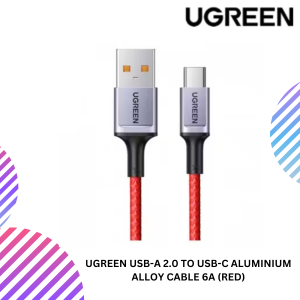 UGREEN USB-A 2.0 TO USB-C ALUMINIUM ALLOY CABLE 6A (RED)