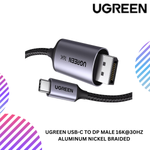 UGREEN USB-C TO DP MALE 16K@30HZ ALUMINUM NICKEL BRAIDED