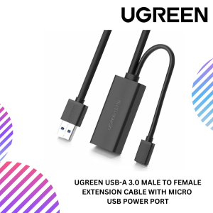 UGREEN USB-A 3.0 MALE TO FEMALE EXTENSION CABLE WITH MICRO USB POWER PORT