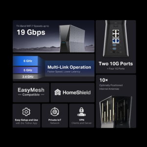 TP-Link Archer BE550 BE9300 Tri-Band Wi-Fi 7 Router