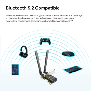 TP-Link Archer TX20E AX1800 Dual Band Wi-Fi 6 Bluetooth 5.2 PCI Express Adapter