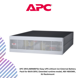 APC SRVL48RMBP3U Easy UPS Lithium-ion External Battery Pack for 6kVA SRVL Extended runtime model, 48V 4800Wh, 3U Rackmount
