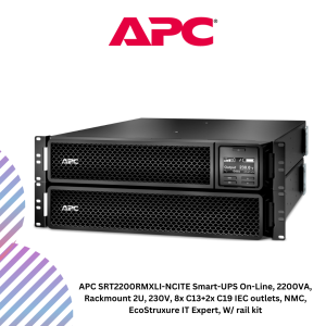 APC SRT2200RMXLI-NCITE Smart-UPS On-Line, 2200VA, Rackmount 2U, 230V, 8x C13+2x C19 IEC outlets, NMC, EcoStruxure IT Expert, W/ rail kit