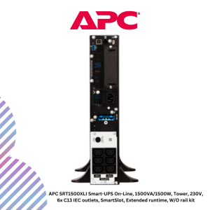 APC SRT1500XLI Smart-UPS On-Line, 1500VA/1500W, Tower, 230V, 6x C13 IEC outlets, SmartSlot, Extended runtime, W/O rail kit