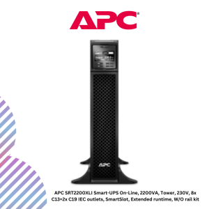 APC SRT2200XLI Smart-UPS On-Line, 2200VA, Tower, 230V, 8x C13+2x C19 IEC outlets, SmartSlot, Extended runtime, W/O rail kit