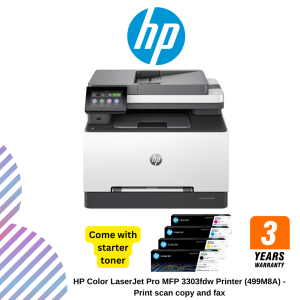 HP Color LaserJet Pro MFP 3303fdw Printer (499M8A) - Print, scan, copy and fax